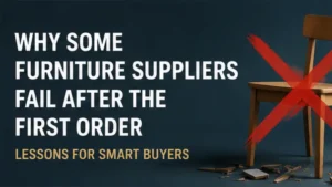 Furniture supplier evaluation after the first bulk order